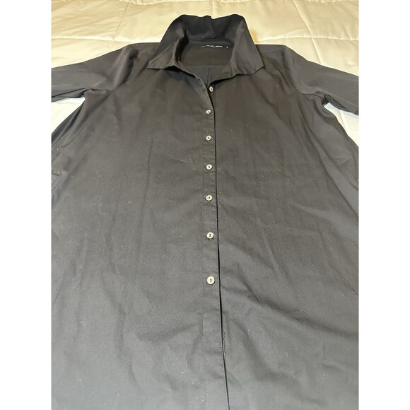 Stella Carakasi Button Up Black 3/4 Sleeve Oversized Tunic Pockets Sz Medium - Picture 4 of 12
